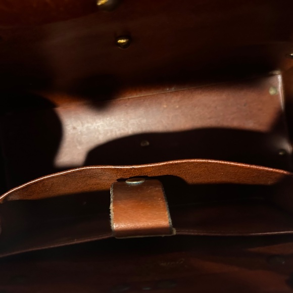 John Romain Vintage Tweed/Leather Satchel Bag - Picture 9 of 11